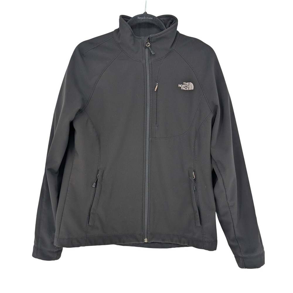 The North Face Apex Bionic Softshell Jacket Womens L Black Windproof Full Zip
